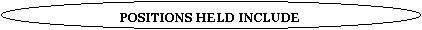 Oval: POSITIONS HELD INCLUDE